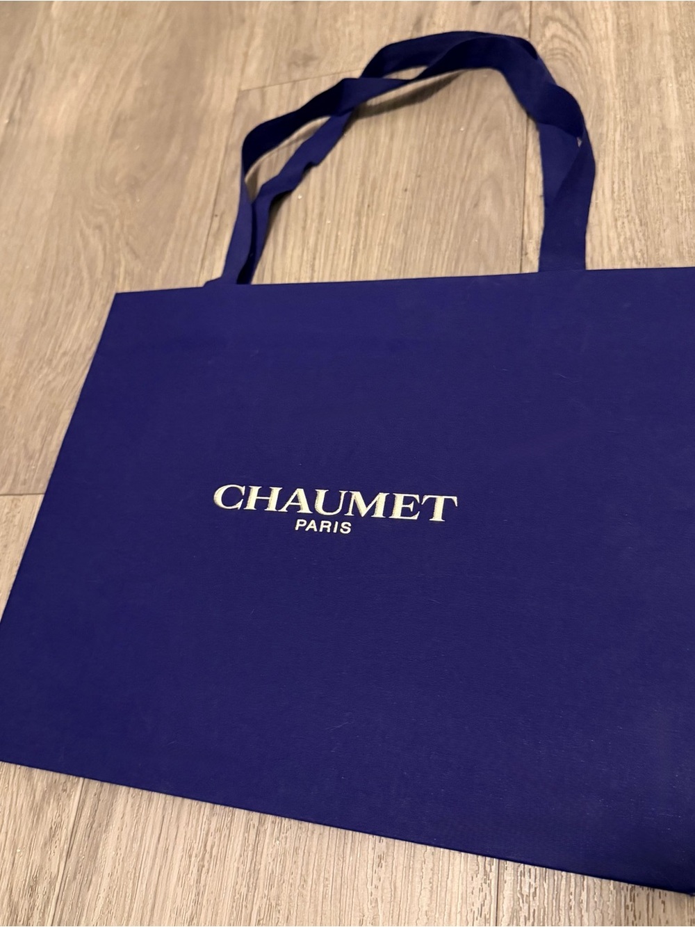 CHAUMET Blue Fabric/Paper Shopping Bag / Gift Bag 12.60x10.20x6.25 inches